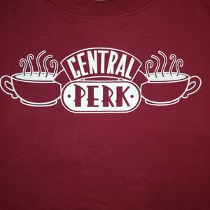 Friends Womens T-Shirt Red Size Large Cotton Graphic Long Sleeve Pullover